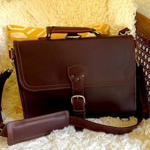 Brand New Saddleback Leather Slim Leather Briefcase Chestnut